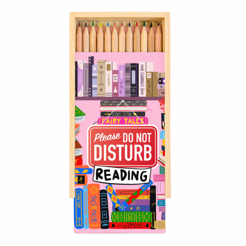 Do Not Disturb - Reading - Coloured Pencils with Box by Lilly Rose