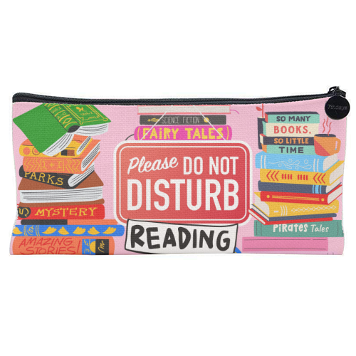 Do Not Disturb - Reading - flat pencil case by Lilly Rose