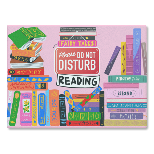 Do Not Disturb - Reading - glass chopping board by Lilly Rose