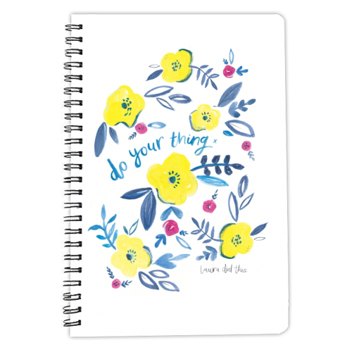 do your thing floral pattern - personalised A4, A5, A6 notebook by lauradidthis