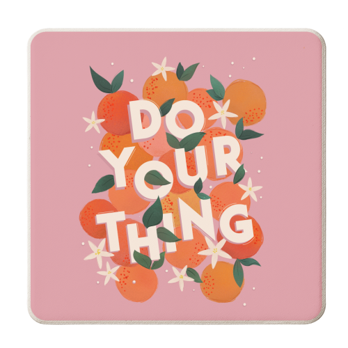 Do Your Thing - Summer Oranges - personalised beer coaster by Ania Wieclaw