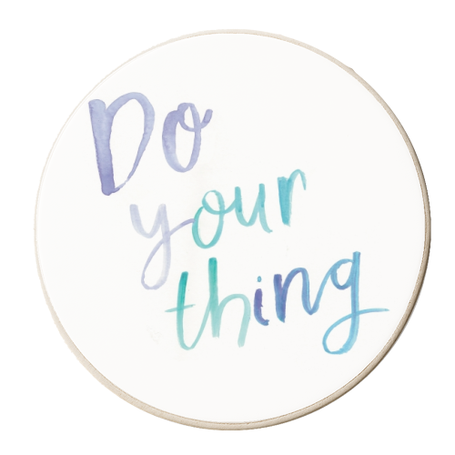 do your thing watercolour lettering - personalised beer coaster by lauradidthis