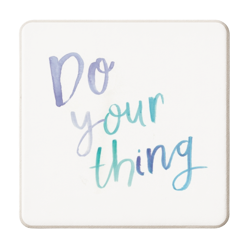 do your thing watercolour lettering - personalised beer coaster by lauradidthis