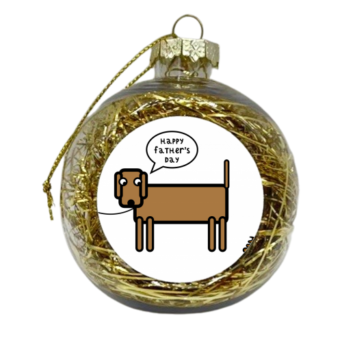 Dog Dad Father's Day Illustration - xmas bauble by Adam Regester