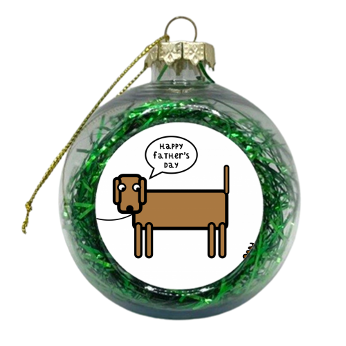 Dog Dad Father's Day Illustration - xmas bauble by Adam Regester