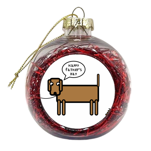 Dog Dad Father's Day Illustration - xmas bauble by Adam Regester