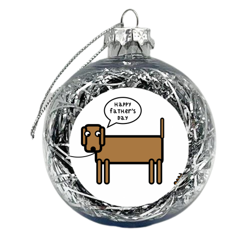 Dog Dad Father's Day Illustration - xmas bauble by Adam Regester