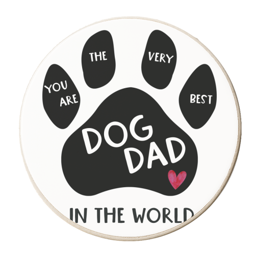 Dog Dad Square Design - personalised beer coaster by All About Words Designs