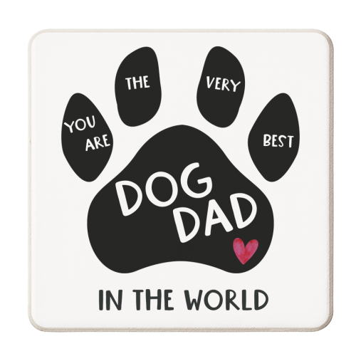 Dog Dad Square Design - personalised beer coaster by All About Words Designs