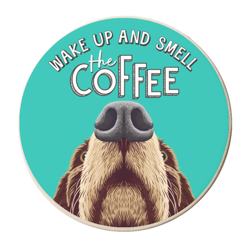 Dog Food & Drink Watcher - personalised beer coaster by Claire Atwood