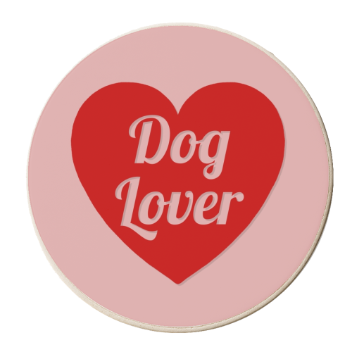 Dog lover heart print - personalised beer coaster by The Girl Next Draw