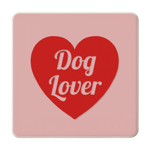 Dog lover heart print - personalised beer coaster by The Girl Next Draw