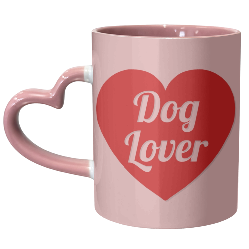 Dog lover heart print - unique mug by The Girl Next Draw