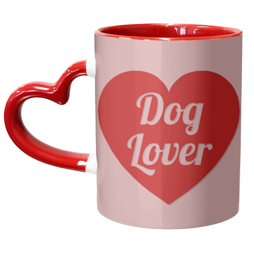 Dog lover heart print - unique mug by The Girl Next Draw
