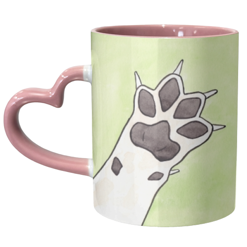 Dog Paw - Watercolour Illustration of a Grey Dog Paw - unique mug by A Rose Cast - Karen Murray