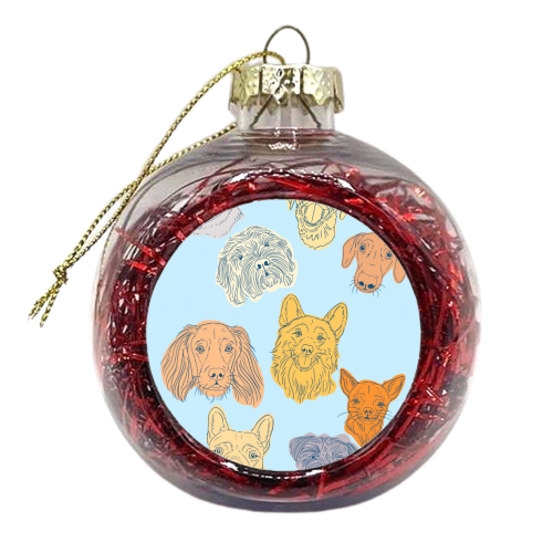 Dog Portrait Illustration Pattern - xmas bauble by Adam Regester