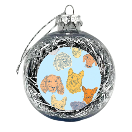 Dog Portrait Illustration Pattern - xmas bauble by Adam Regester