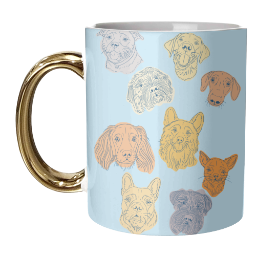 Dog Portrait Illustration Pattern - unique mug by Adam Regester