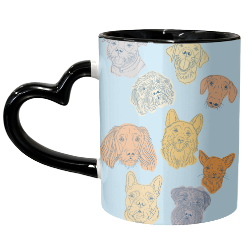 Dog Portrait Illustration Pattern - unique mug by Adam Regester