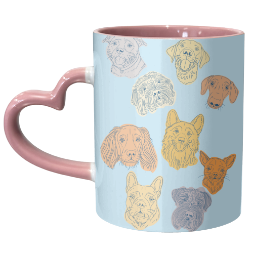 Dog Portrait Illustration Pattern - unique mug by Adam Regester
