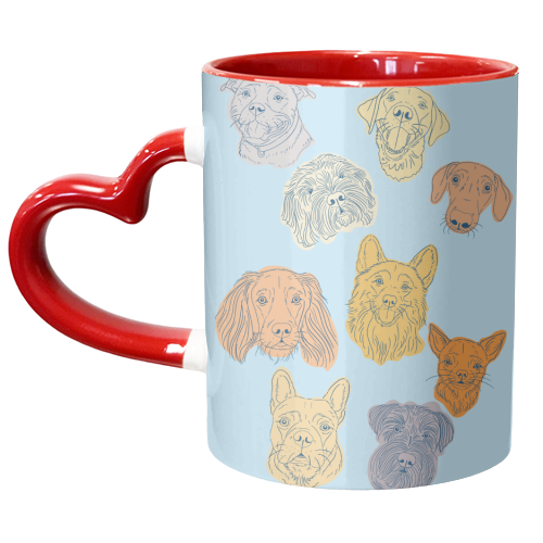 Dog Portrait Illustration Pattern - unique mug by Adam Regester