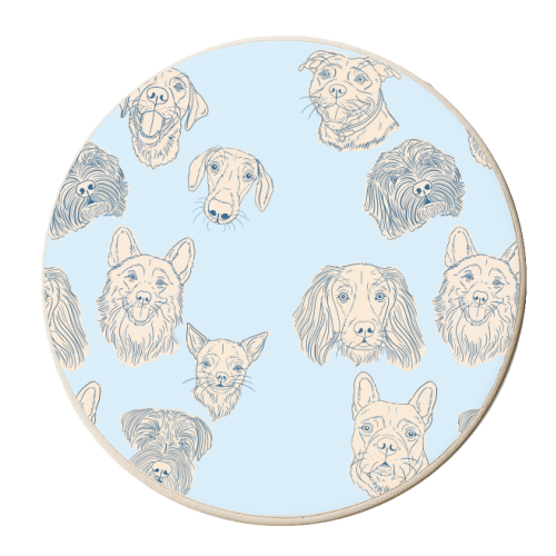 Dog Portraits (Pattern) - personalised beer coaster by Adam Regester