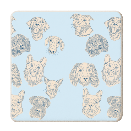 Dog Portraits (Pattern) - personalised beer coaster by Adam Regester