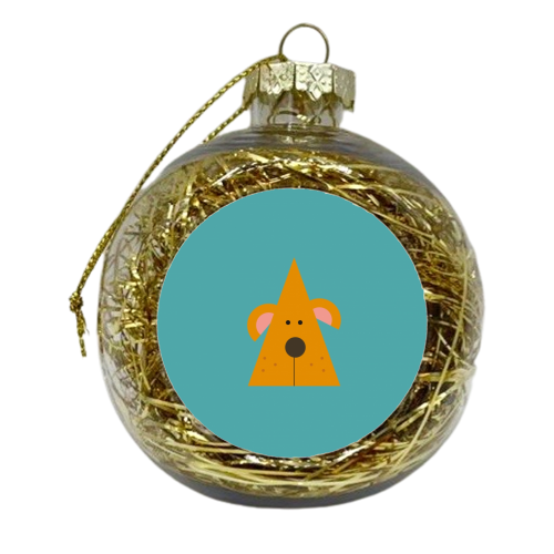 Dog Poster - xmas bauble by Maria Cox