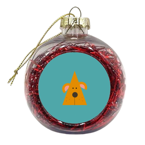 Dog Poster - xmas bauble by Maria Cox