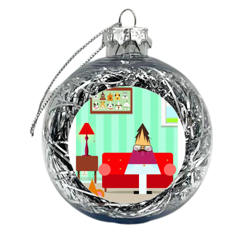Dog Poster - xmas bauble by Maria Cox