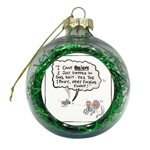 Dog Shit - xmas bauble by David Black