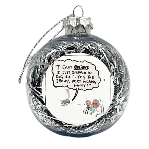 Dog Shit - xmas bauble by David Black