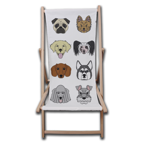 Dogs - canvas deck chair by Kitty & Rex Designs