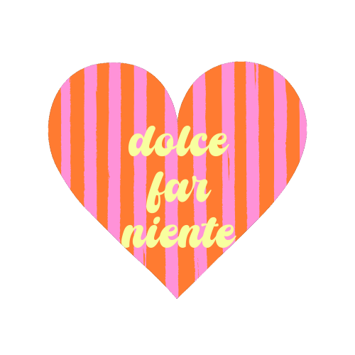 Dolce Far Niente – Pink & Orange Candy Stripes - Magnet by EZbie