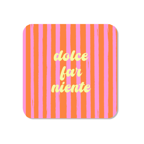 Dolce Far Niente – Pink & Orange Candy Stripes - Magnet by EZbie