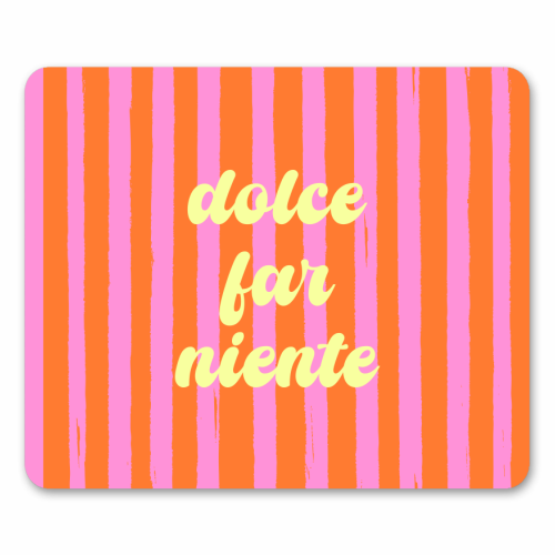 Dolce Far Niente – Pink & Orange Candy Stripes - mouse mat by EZbie