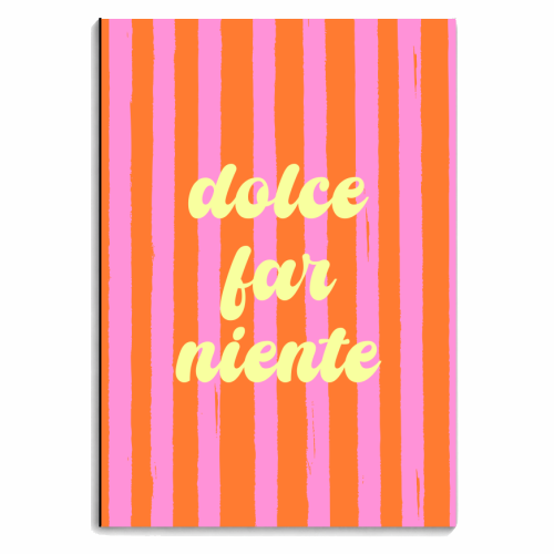 Dolce Far Niente – Pink & Orange Candy Stripes - personalised A4, A5, A6 notebook by EZbie