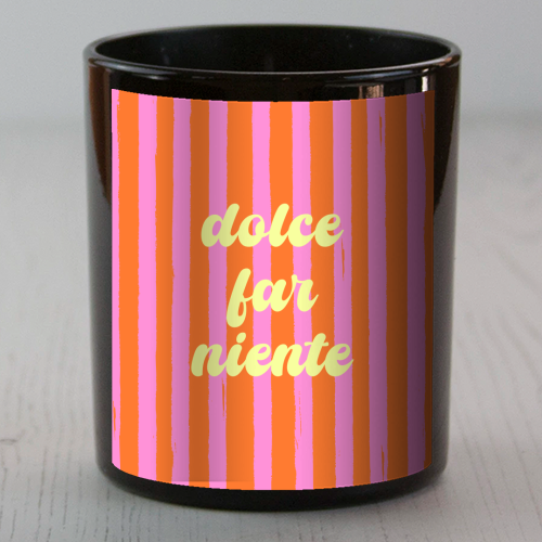 Dolce Far Niente – Pink & Orange Candy Stripes - scented candle by EZbie