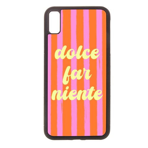 Dolce Far Niente – Pink & Orange Candy Stripes - stylish phone case by EZbie