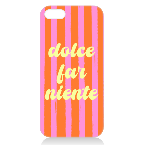 Dolce Far Niente – Pink & Orange Candy Stripes - unique phone case by EZbie
