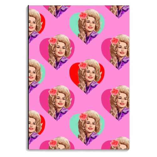 DOLLY HEARTS ON PINK - personalised A4, A5, A6 notebook by DOLLY WOLFE