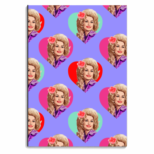 DOLLY HEARTS ON PURPLE - personalised A4, A5, A6 notebook by DOLLY WOLFE
