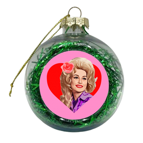 Dolly in Red Heart - xmas bauble by DOLLY WOLFE