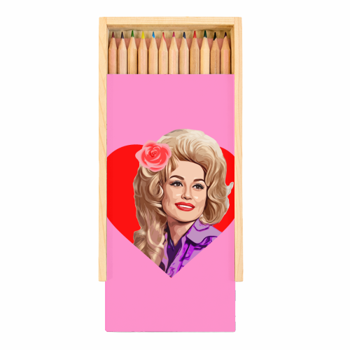 Dolly in Red Heart - Coloured Pencils with Box by DOLLY WOLFE