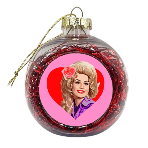 Dolly in Red Heart - xmas bauble by DOLLY WOLFE