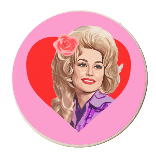 Dolly in Red Heart - personalised beer coaster by DOLLY WOLFE