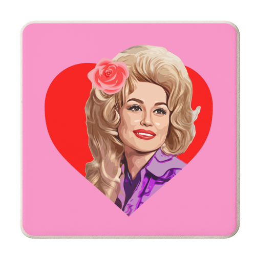 Dolly in Red Heart - personalised beer coaster by DOLLY WOLFE