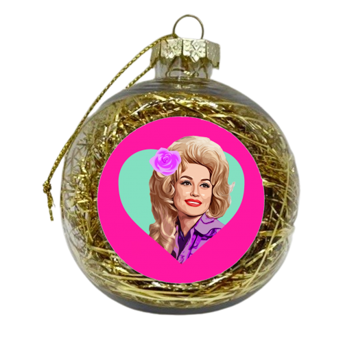 DOLLY IN TURQUOISE HEART - xmas bauble by DOLLY WOLFE