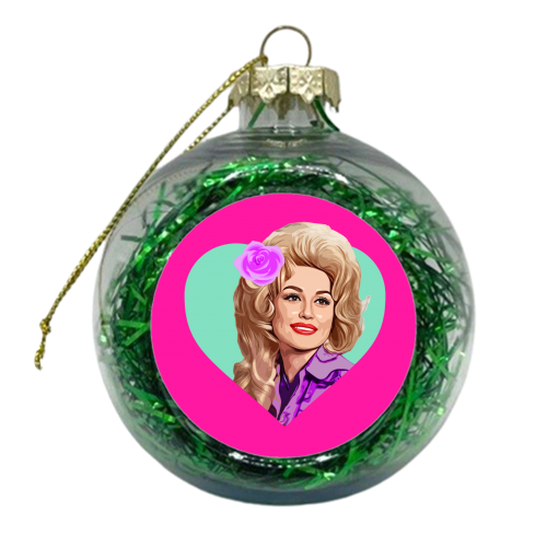 DOLLY IN TURQUOISE HEART - xmas bauble by DOLLY WOLFE