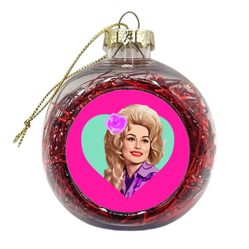 DOLLY IN TURQUOISE HEART - xmas bauble by DOLLY WOLFE